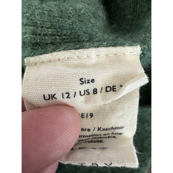 Poetry 100% Cashmere Sweater Womens 8 Forest Green Turtleneck Longline Knit - Picture 6 of 12